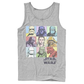 Men's Star Wars The Rise of Skywalker Pastel Character Box Graphic Tank Top