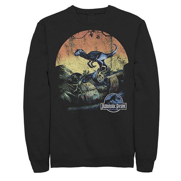 Men's Jurassic World Retro Raptor Sunset in Jungle Sweatshirt