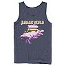 Men's Jurassic World Neon Purple & Yellow T-Rex Graphic Tank Top