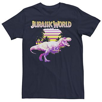 Men's Jurassic World Neon Purple & Yellow T-Rex Tee