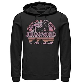 Men's Jurassic World Retro Adventure Calls T-Rex Graphic Pullover Hoodie