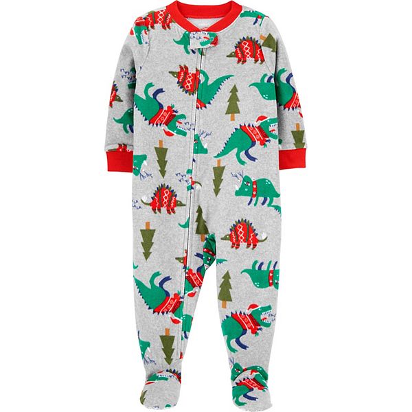 Baby Carter's Christmas Dinosaur Fleece Footie Pajamas