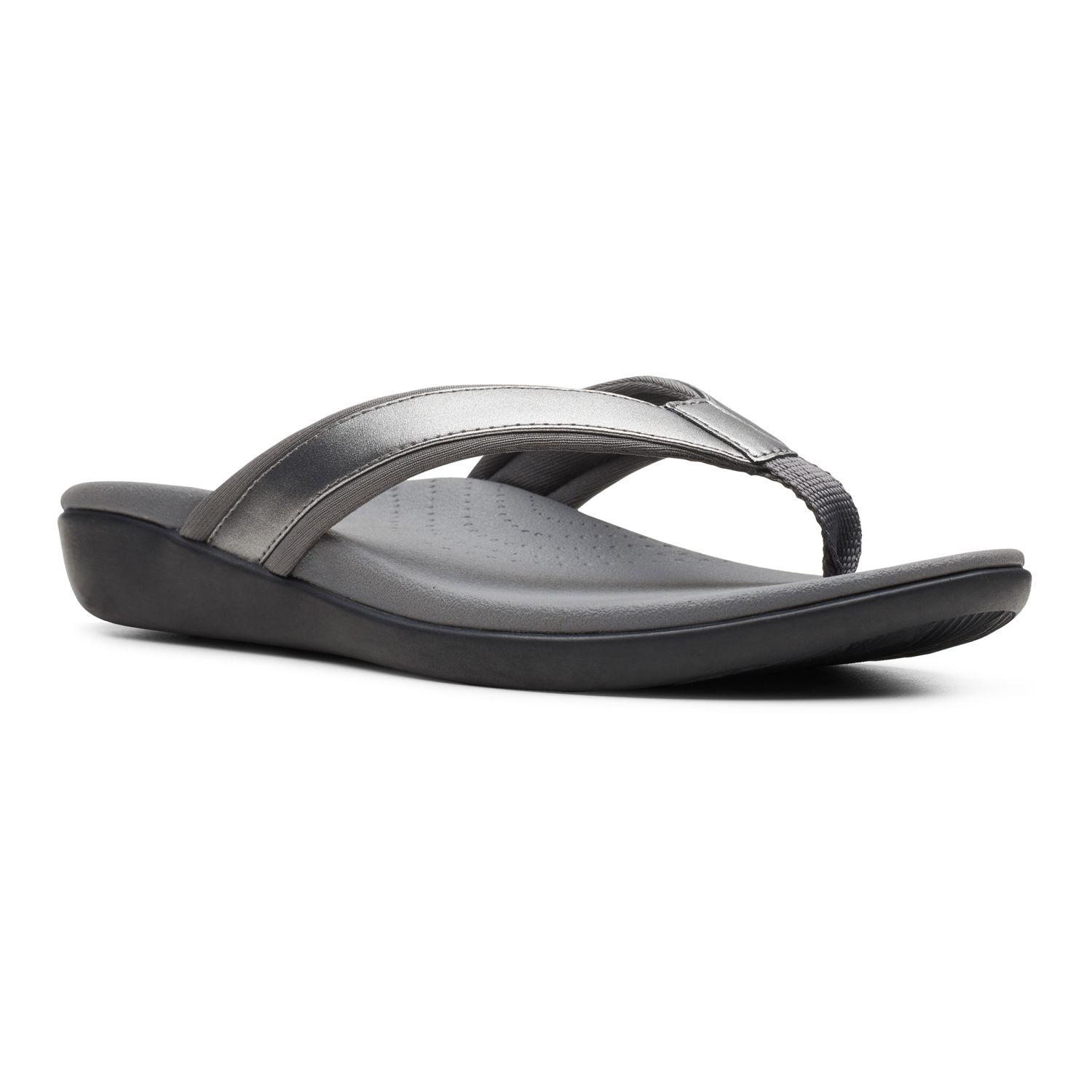 clarks pewter flip flops