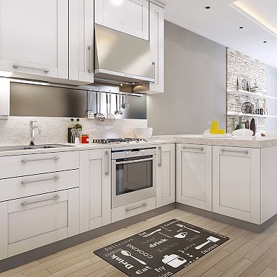 World Rug Gallery Waterproof Kitchen Theme Mat