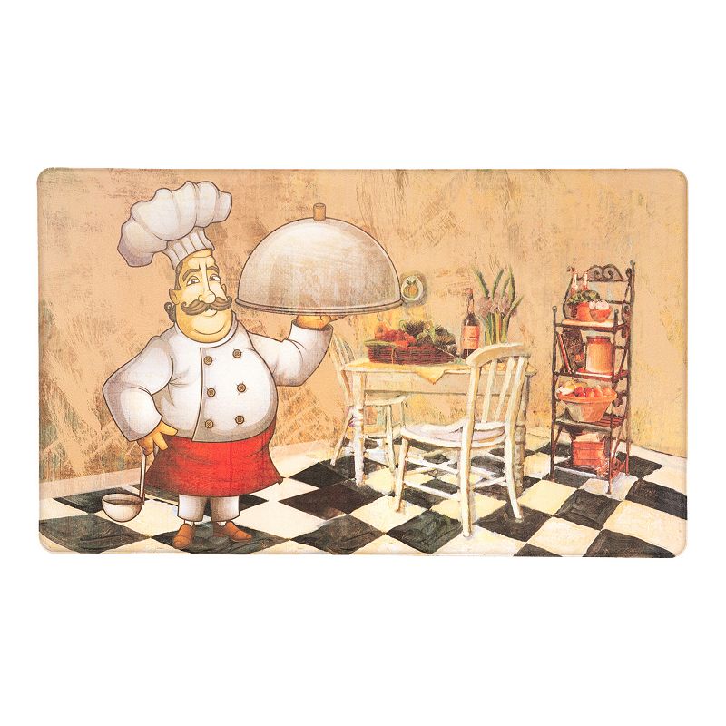 World Rug Gallery Waterproof Chef Kitchen Mat, Multicolor, 18X47