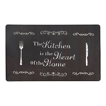 World Rug Gallery Waterproof Traditional Kitchen is the Heart Mat