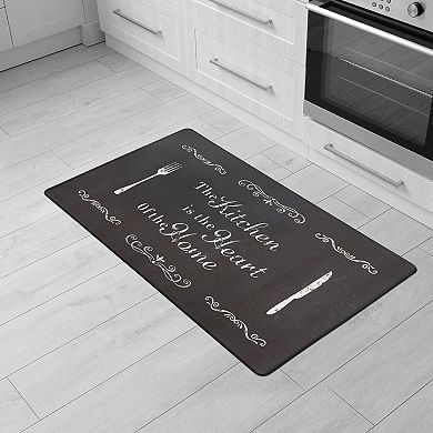 World Rug Gallery Waterproof Traditional Kitchen is the Heart Mat