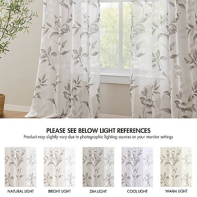 Madison Park Vera 1-Panel Burnout Lightweight Semi-Sheer Window Panel