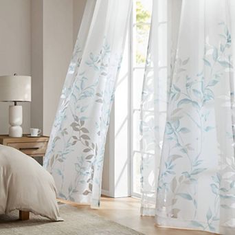 Madison Park Vera 1-Panel Burnout Lightweight Semi-Sheer Grommet Window Curtain