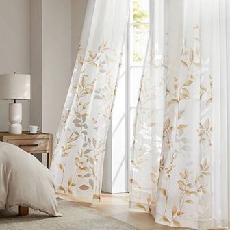 Madison Park Vera 1-Panel Burnout Lightweight Semi-Sheer Grommet Window Curtain
