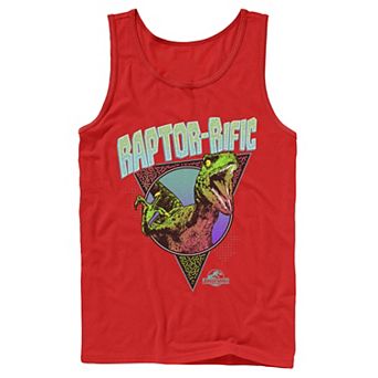 Men's Jurassic World 80's Retro Raptor-rific Dino Graphic Tank Top