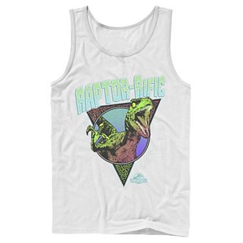 Men's Jurassic World 80's Retro Raptor-rific Dino Graphic Tank Top