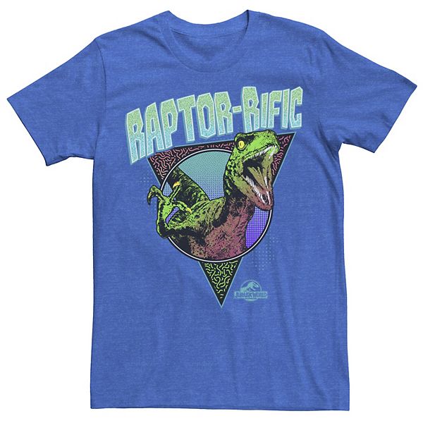 Men's Jurassic World 80's Retro Raptor-rific Dino Graphic Tee