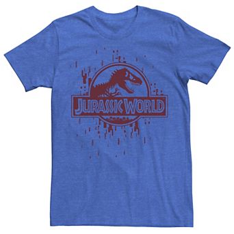 Men's Jurassic World Glitchy Grid Yellow Icon Graphic Tee
