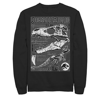 Men's Jurassic World Two T-Rex Bones Schematic Graphic Graphic Fleece Pullover Pullover