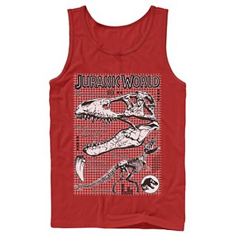 Men's Jurassic World Two T-Rex Bones Schematic Graphic Tank Top