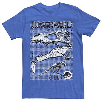 Men's Jurassic World Two T-Rex Bones Schematic Graphic Tee