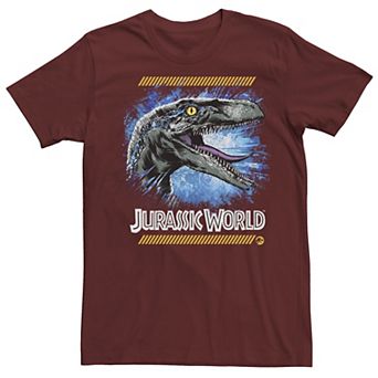 Men's Jurassic World Two Blue Raptor Splatter Graphic Tee