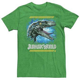 Men's Jurassic World Two Blue Raptor Splatter Graphic Tee