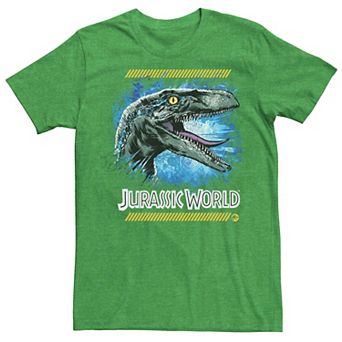 Men's Jurassic World Two Blue Raptor Splatter Graphic Tee