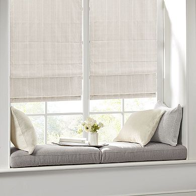 Madison Park Colm Detachable Basketweave Room Darkening Cordless Roman Shade