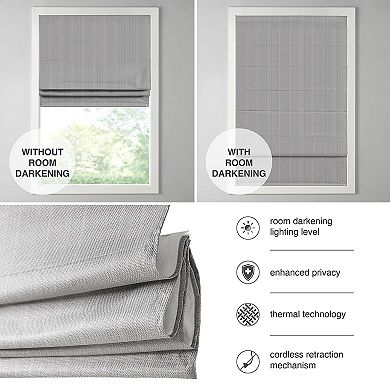 Madison Park Colm Detachable Basketweave Room Darkening Cordless Roman Shade