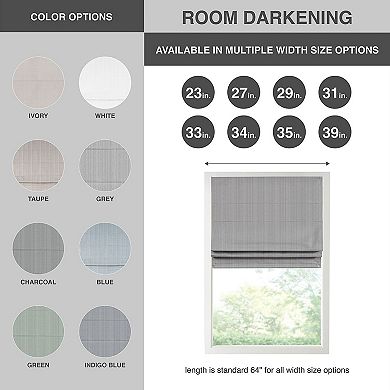 Madison Park Colm Detachable Basketweave Room Darkening Cordless Roman Shade