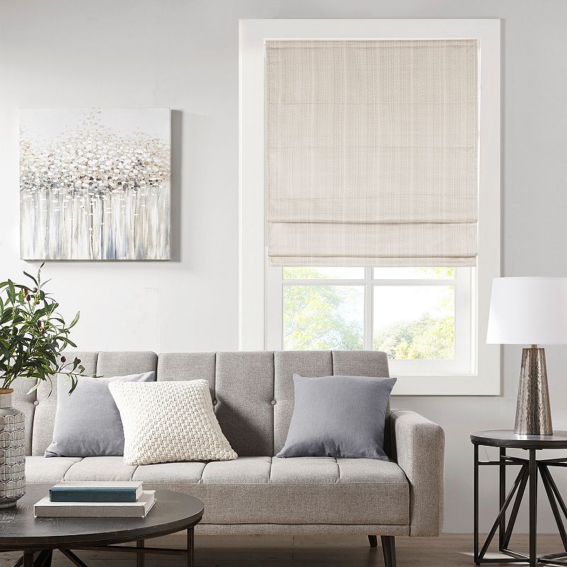 Madison Park Galen Basketweave Cordless Room Darkening Roman Shade, 64" x 34"