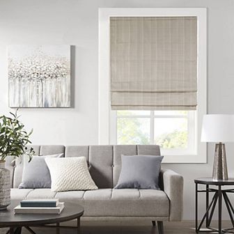Madison Park Colm Detachable Basketweave Room Darkening Cordless Roman Shade