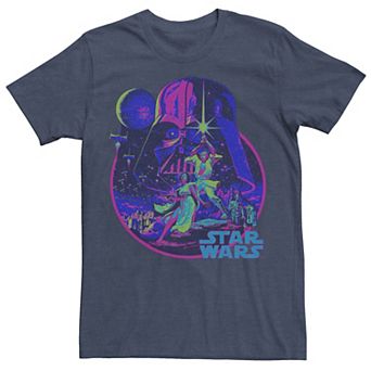 Men's Star Wars Bright Classic Neon Poster Art Graphic Tee