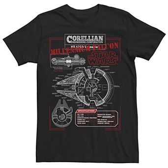 Men's Star Wars Millennium Falcon Engineering Corporation Graphic Tee
