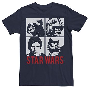 Men's Star Wars Vader Luke Han Trooper Four Square Graphic Tee