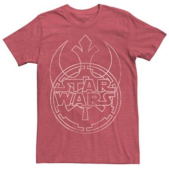 Men's Star Wars Rebel & Imperial Colliding Line Art Logos Graphic Tee