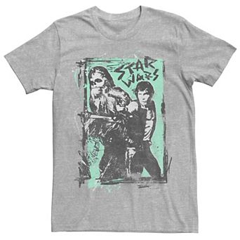 Men's Star Wars Han And Chewie Grunge Poster Graphic Tee