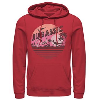 Men's Jurassic Park Pink Gradient Sunset Get Wild Pullover Graphic Hoodie