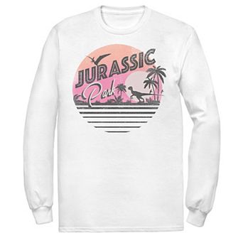Men's Jurassic Park Pink Gradient Sunset Get Wild Graphic Tee