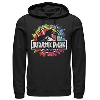 Men's Jurassic Park Classic Logo Tie Dye Pullover Graphic Hoodie