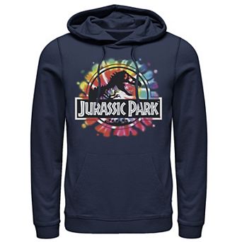 Men's Jurassic Park Classic Logo Tie Dye Pullover Graphic Hoodie