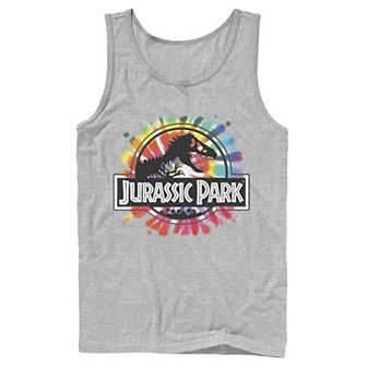 Men's Jurassic Park Classic Logo Tie Dye Graphic Tank Top