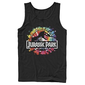 Men's Jurassic Park Classic Logo Tie Dye Graphic Tank Top