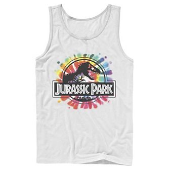 Men's Jurassic Park Classic Logo Tie Dye Graphic Tank Top