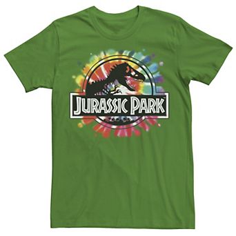 Men's Jurassic Park Classic Logo Tie Dye Graphic Tee