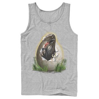 Men's Jurassic Park Raptor Breaking The Egg Graphic Tank Top
