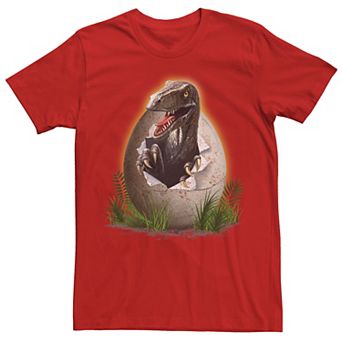 Men's Jurassic Park Raptor Breaking The Egg Graphic Tee