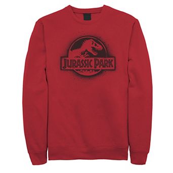 Men's Jurassic Park All White Spray Paint Stencil Movie Logo Graphic Sweatshirt