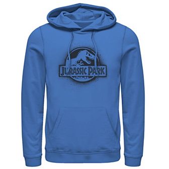 Men's Jurassic Park All White Spray Paint Stencil Movie Logo Graphic Pullover Hoodie