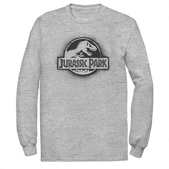 Men's Jurassic Park All White Spray Paint Stencil Movie Logo Tee