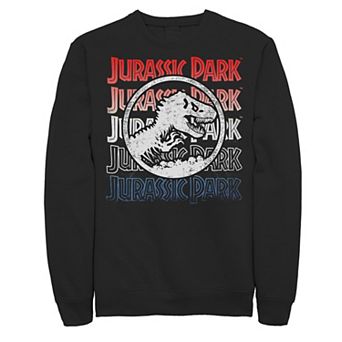 Men's Jurassic Park Red White And Blue Title Graphic Graphic Sweatshirt