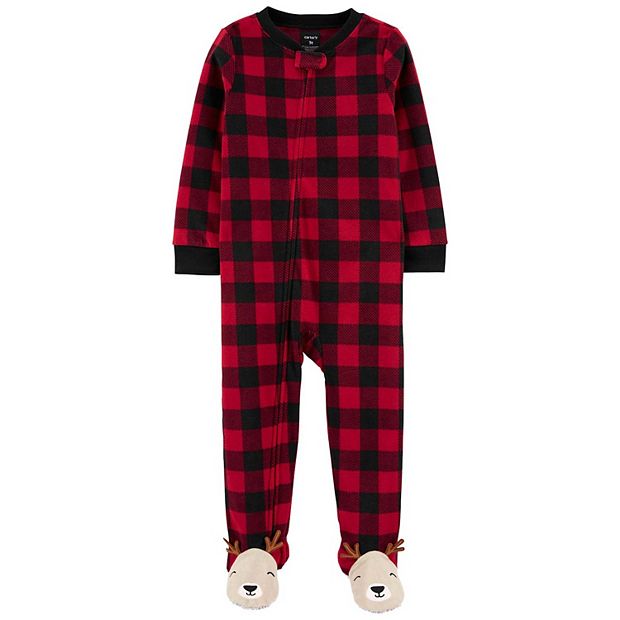 Toddler Boy Carter s 1 Piece Reindeer Footie Pajamas