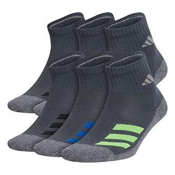 Boy's adidas Cushioned Angle Stripe 6-Pack Quarter Socks